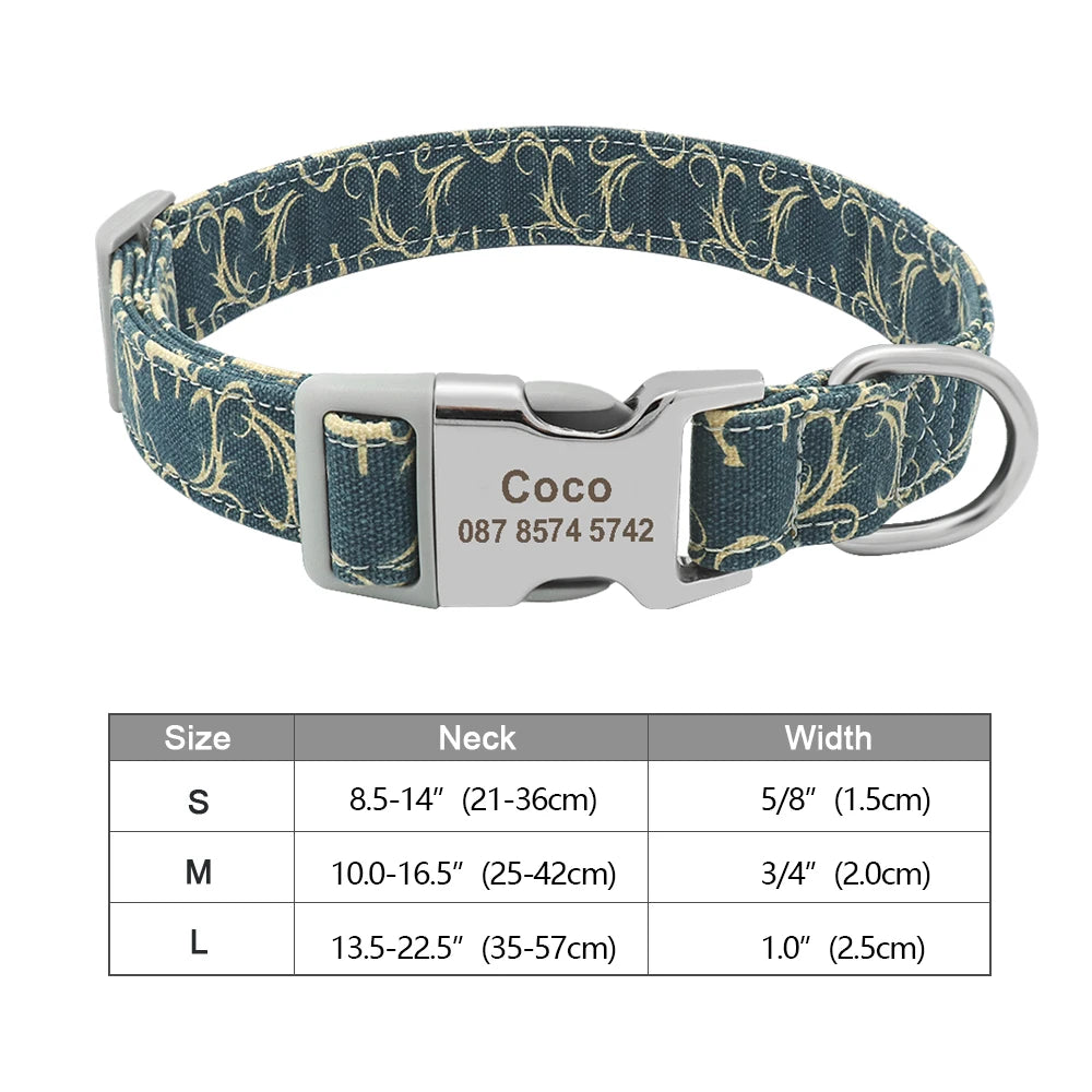 Personalised Nylon Dog Collar (Engraved ID Tag)