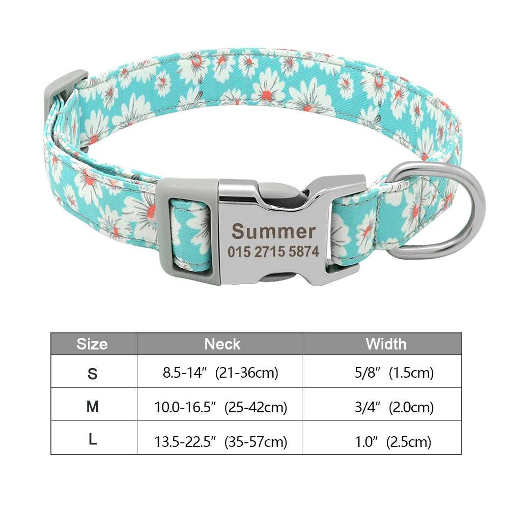 Personalised Nylon Dog Collar (Engraved ID Tag)
