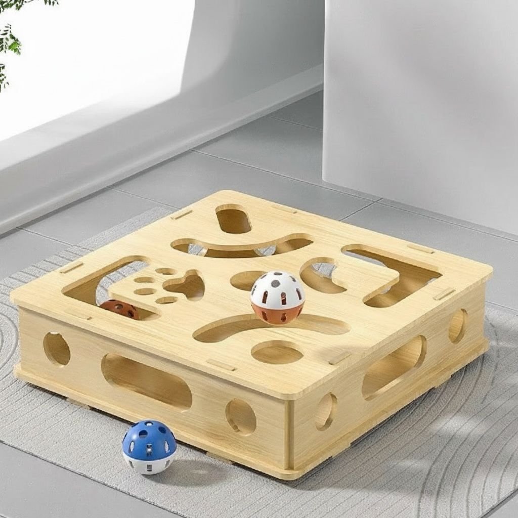 Interactive Cat Maze (with Balls and Feather)