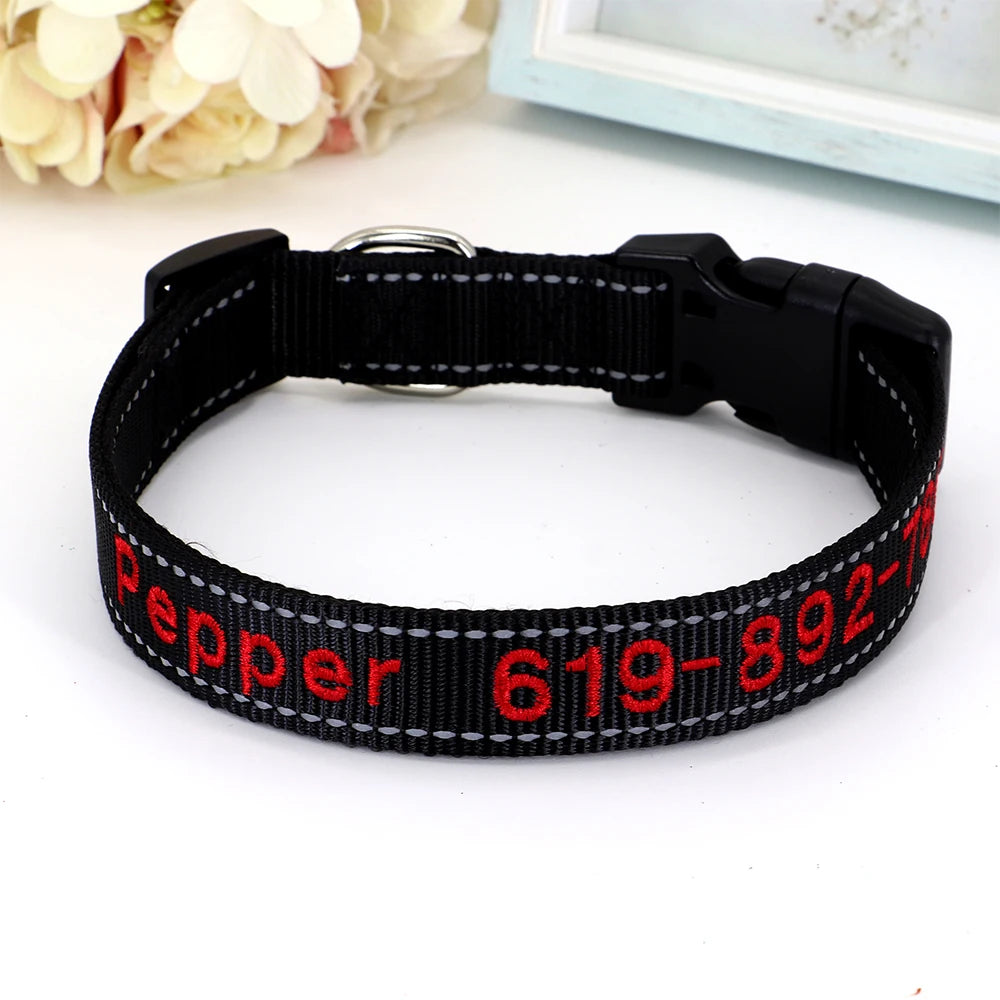 Nylon Embroidered Dog Collar