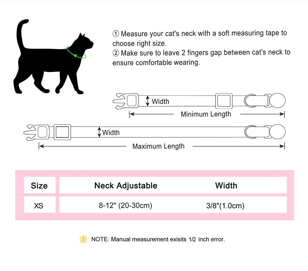 Personalised Nylon Cat Collar (Adjustable Fit)