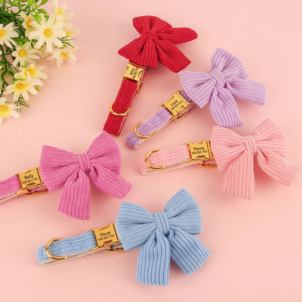 Personalized Ribbon Bow Collar