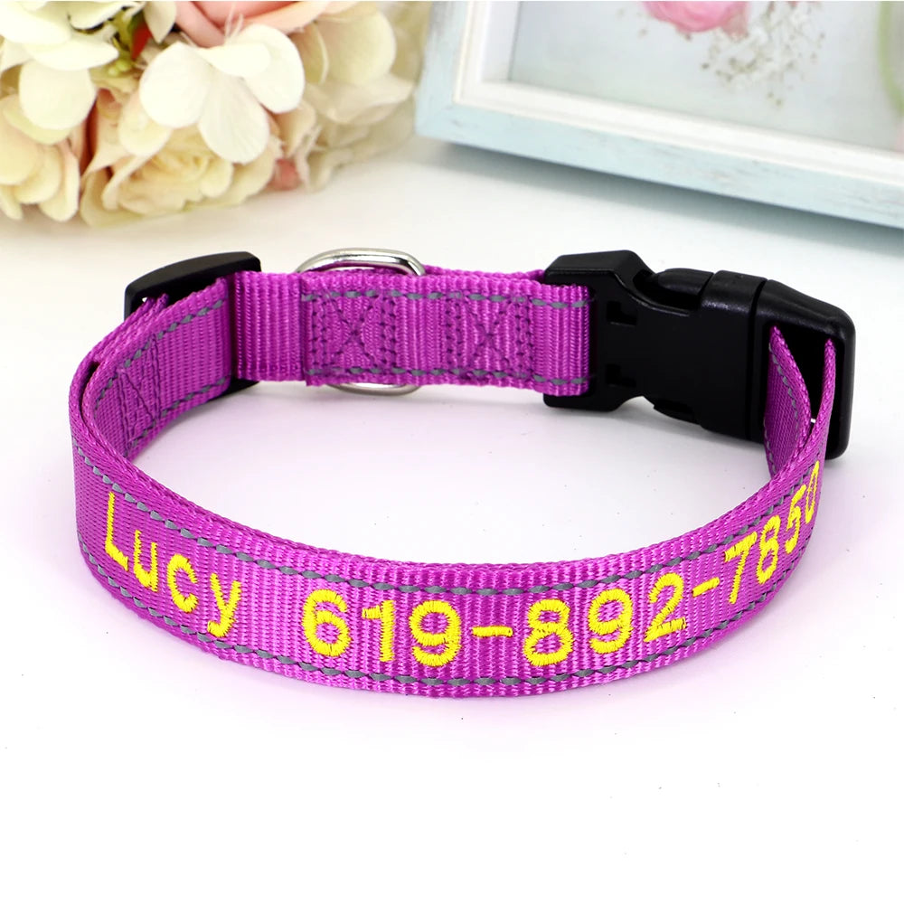 Nylon Embroidered Dog Collar