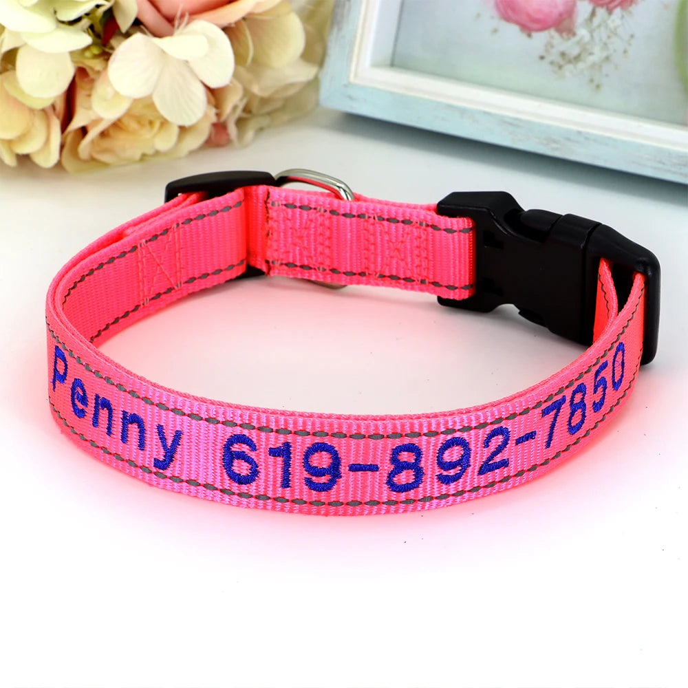 Nylon Embroidered Dog Collar