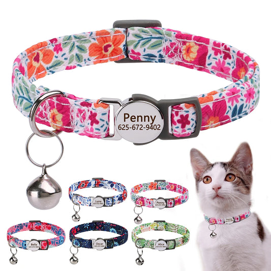 Personalised Nylon Cat Collar (Adjustable Fit)